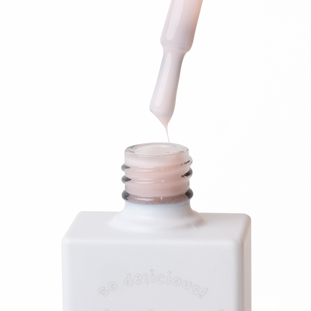 Uñas de yogur coreanas - Final de flor